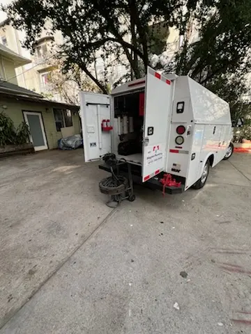 Magnet Plumbing service vehicle on-site for Slab Leak Repair in Massena